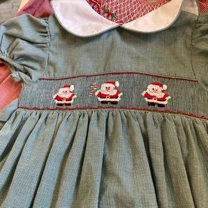 Santa gingham Christmas dress . Size 2